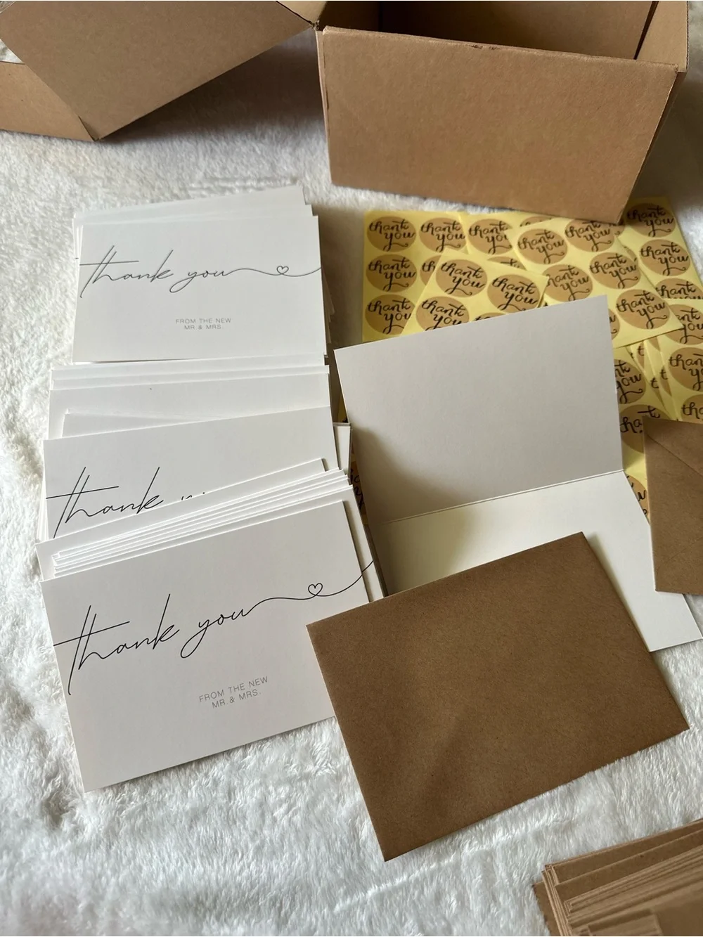 Amazon Thank You Cards Set with Kraft Envelopes and Gold Stickers